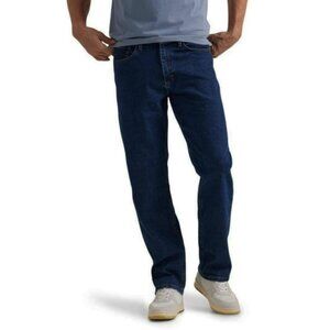 Mens 40X30 Wrangler Authentics Dark Stonewash Relaxed Fit Comfort Flex Jeans